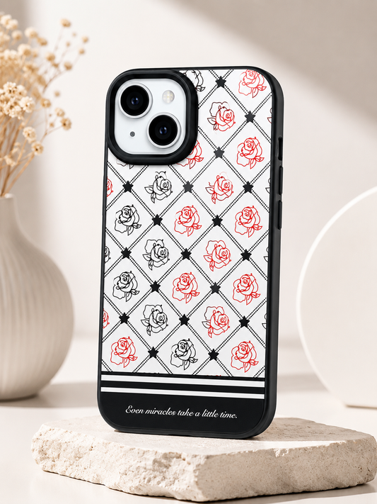 Glossy Designer Case For iPhone 15 (Multi Flower)