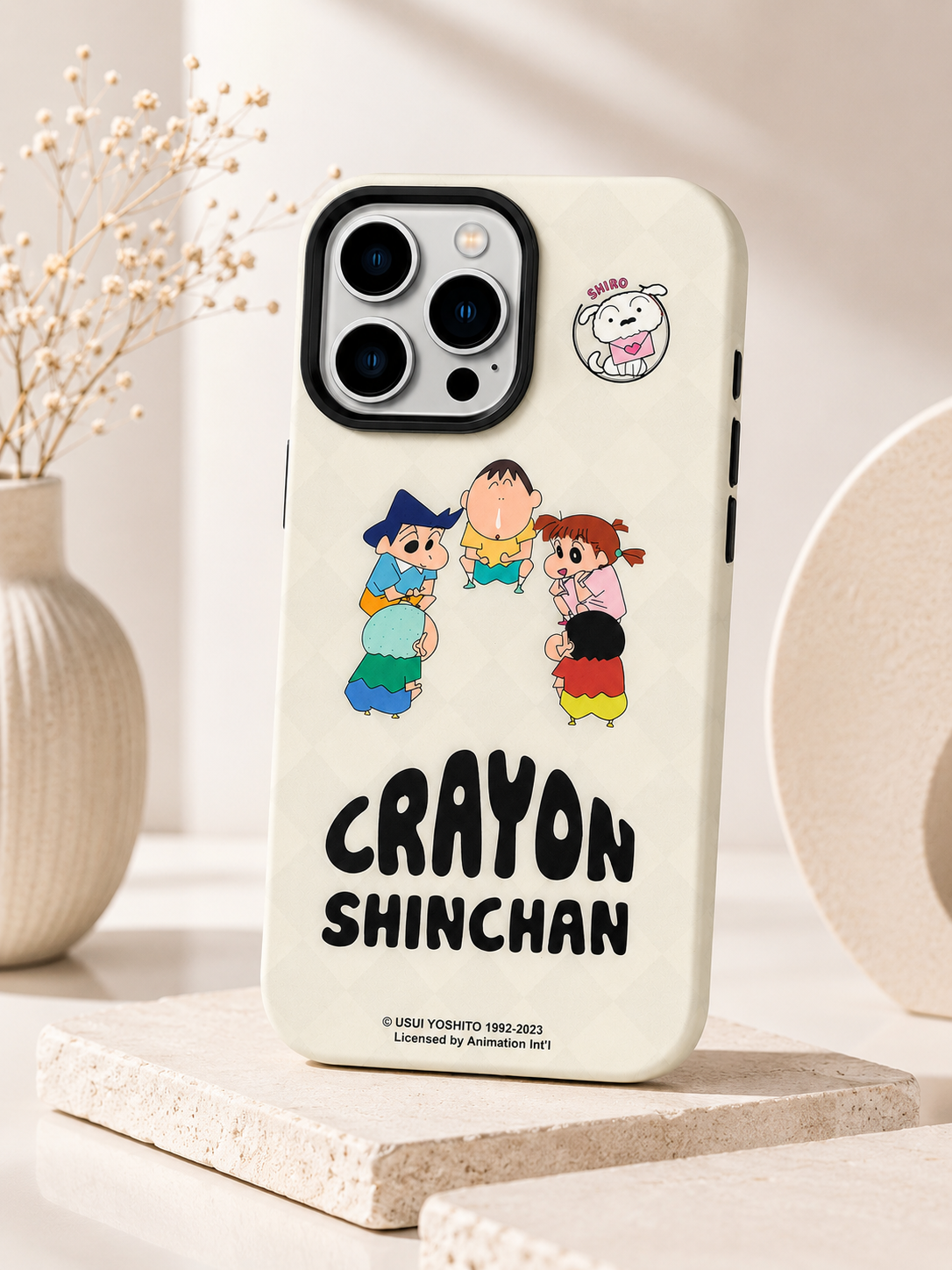 Shinchan Crayon Designer Case For iPhone 15 Pro Max (Multicolour)