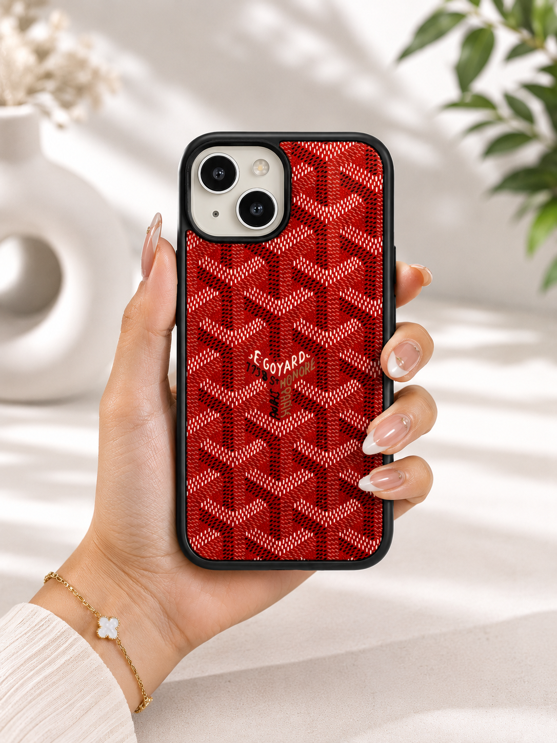 Branded PU Leather Case for iPhone 15 (Red)