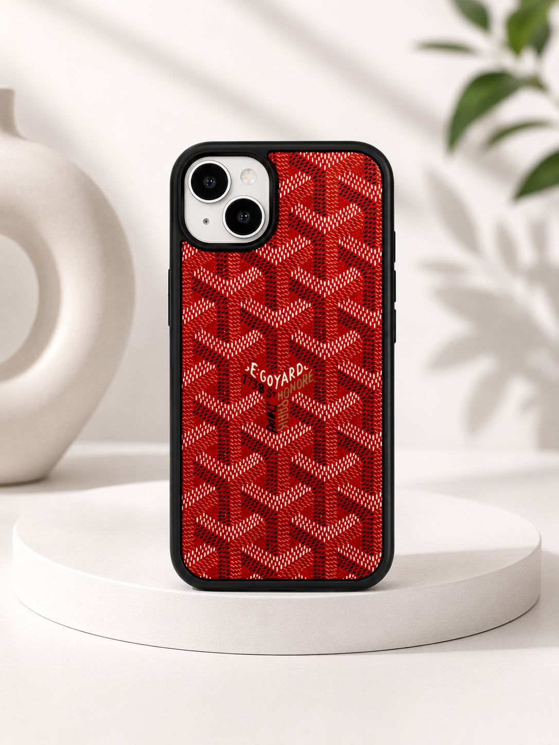 Branded PU Leather Case for iPhone 15 (Red)