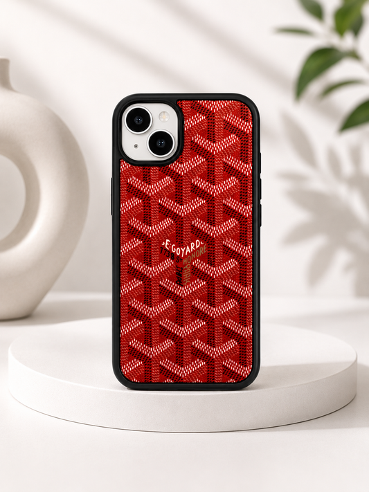Branded PU Leather Case for iPhone 15 (Red)