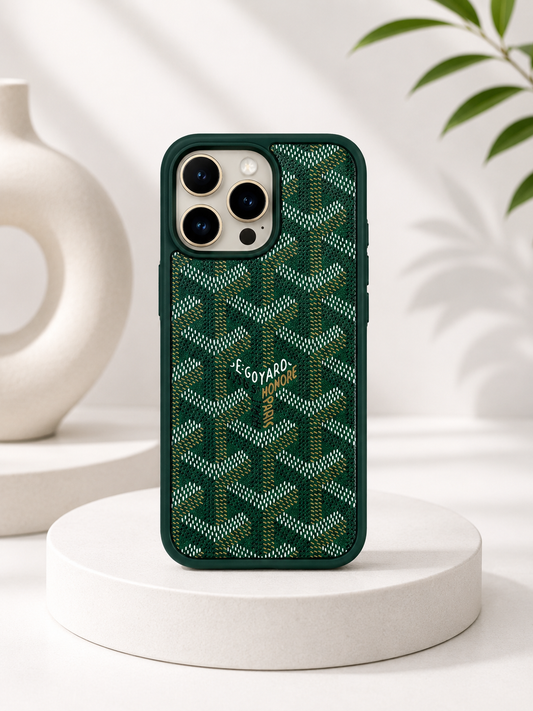 Branded PU Leather Case for iPhone 16 Pro Max(GREEN)