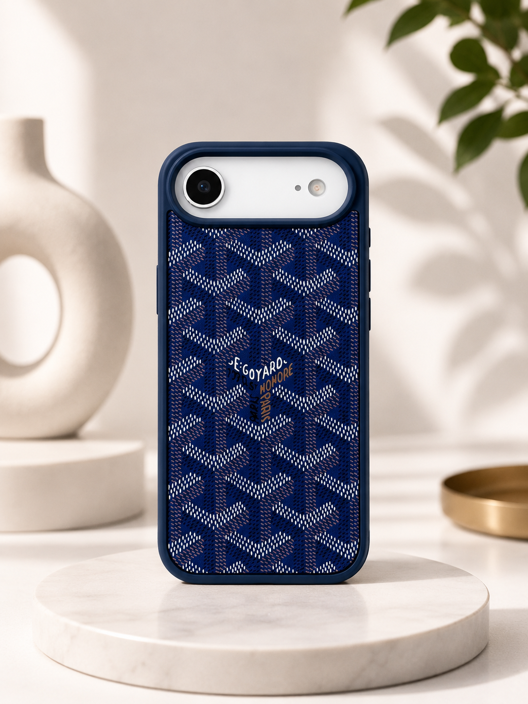 Branded PU Leather Case for iPhone 17 Air (Blue)