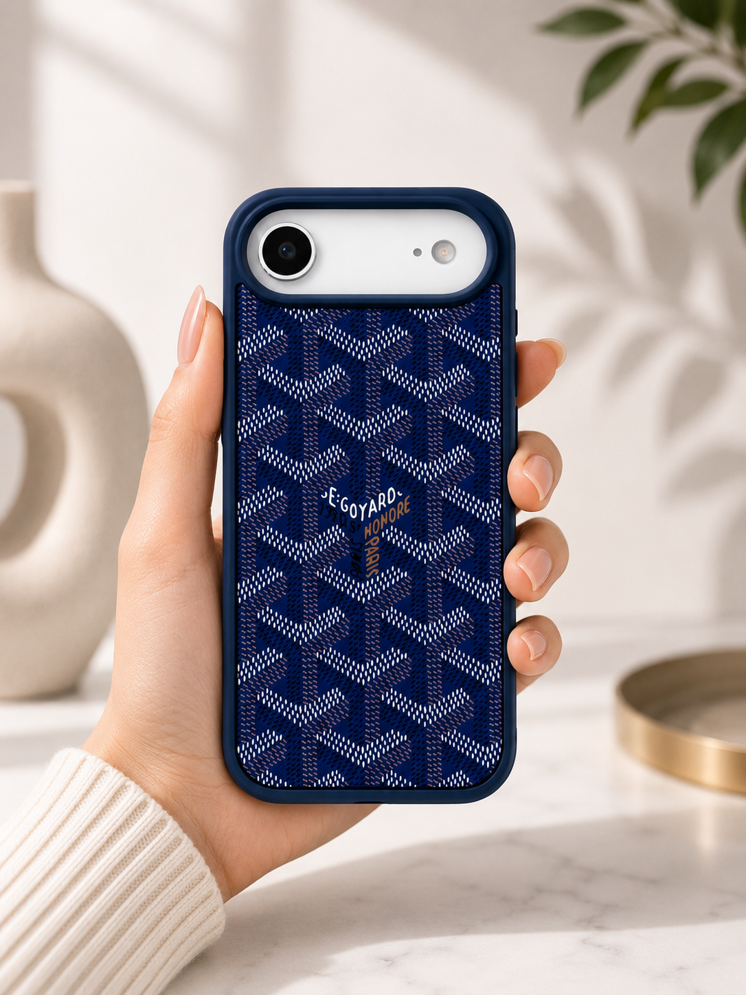 Branded PU Leather Case for iPhone 17 Air (Blue)