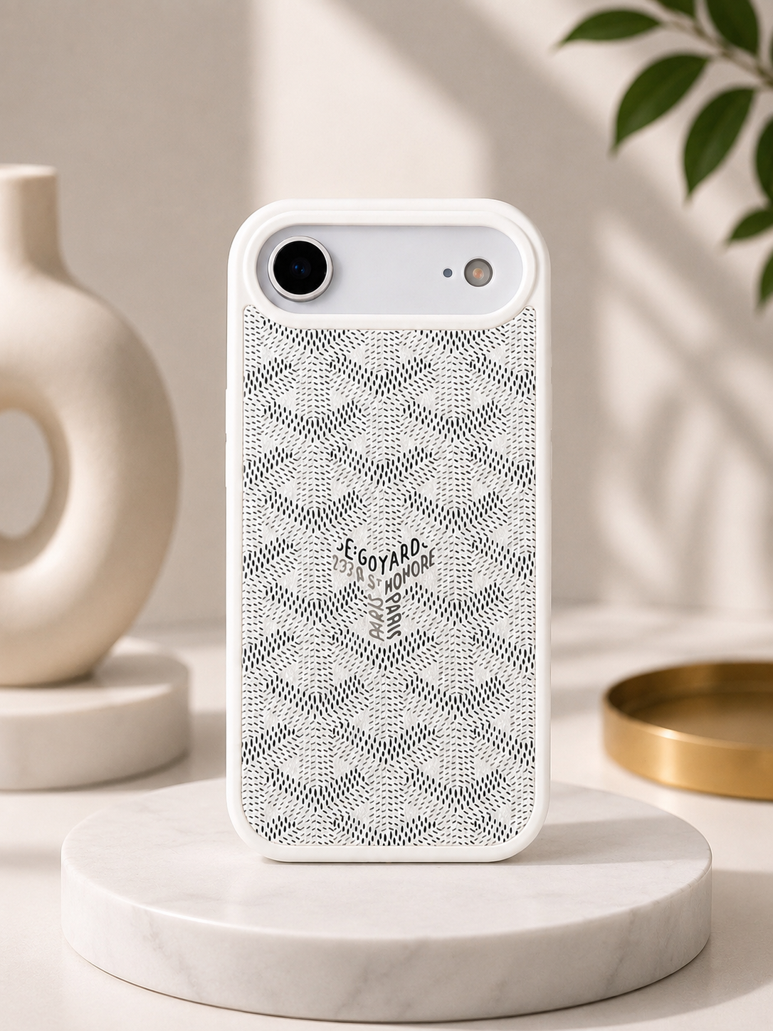 Branded PU Leather Case for iPhone 17 Air (White)