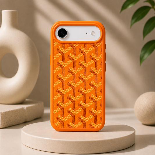 Branded PU Leather Case for iPhone 17 Air (Orange)