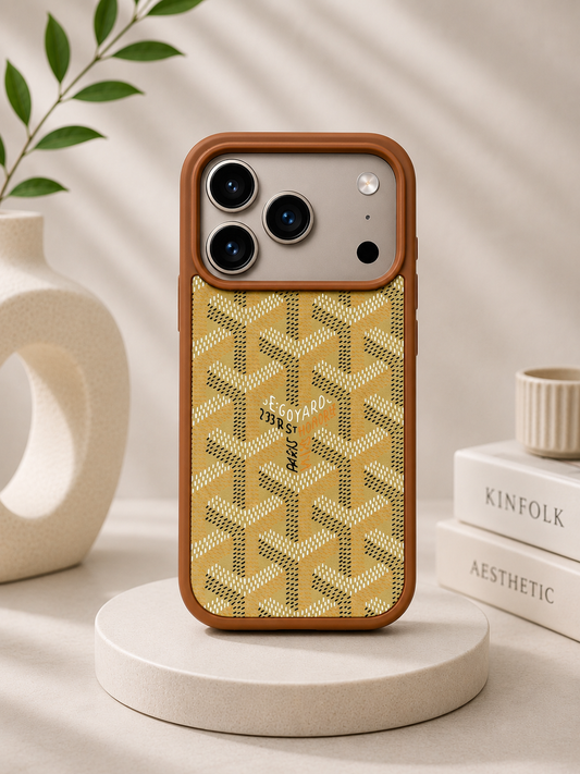 Branded PU Leather Case for iPhone 17 Pro Max (Olive Green)