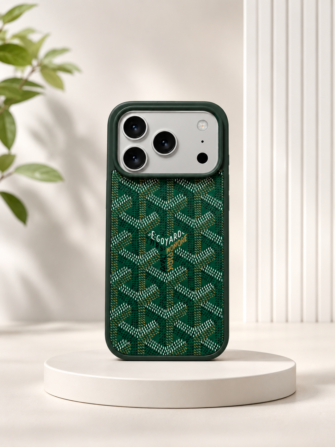 Branded PU Leather Case for iPhone 17 Pro (Green)
