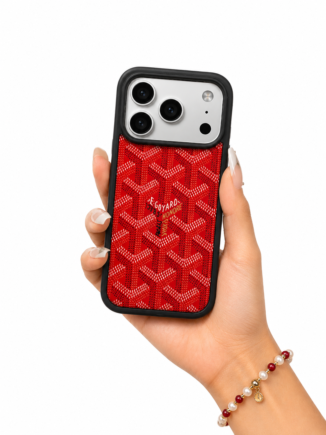 Branded PU Leather Case for iPhone 17 Pro Max (Red)