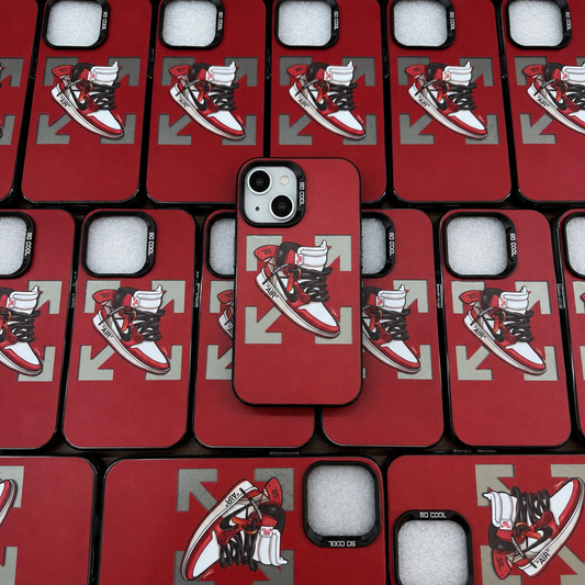 Nike Jordan Designer Silicon Case for iPhone 15 Plus (Red)