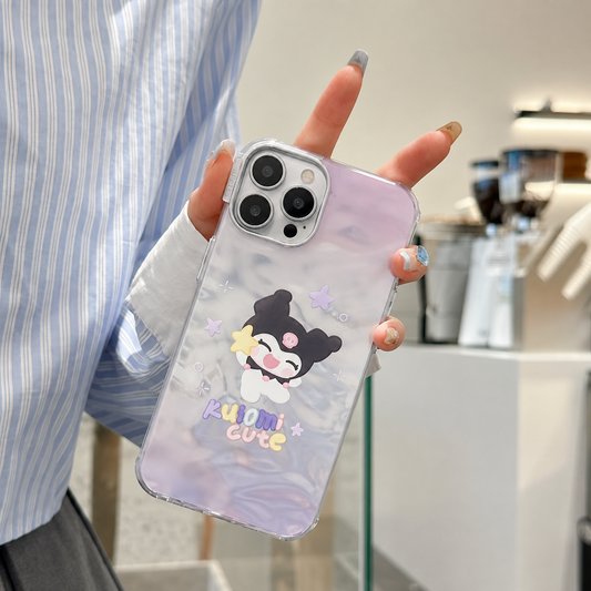 Kuromi Cute Silver Chrome Designer Silicon Case for iPhone 15 Pro Max