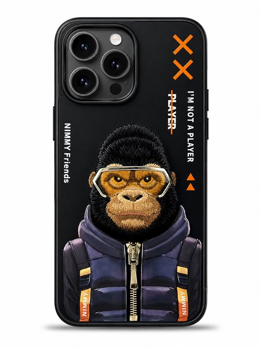 Nimmy Cute Animal Jacket Series Gorilla Case for iPhone 15 Pro (Black)