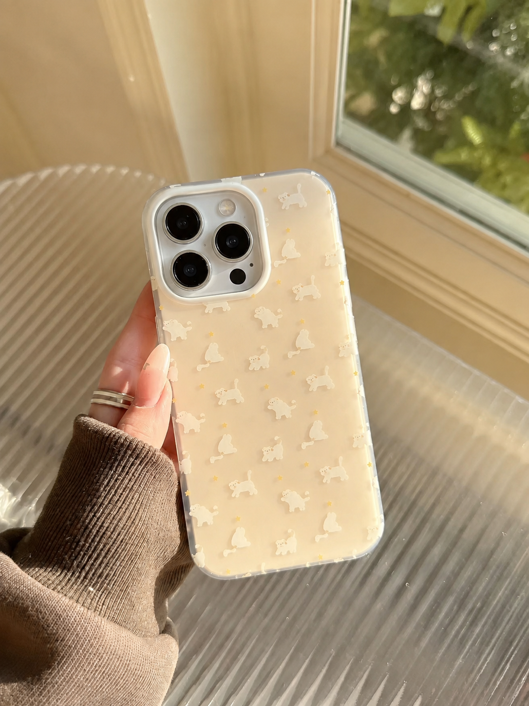 Cute Cat Matte Finish Designer Case for iPhone 15 Pro (Light Yellow)