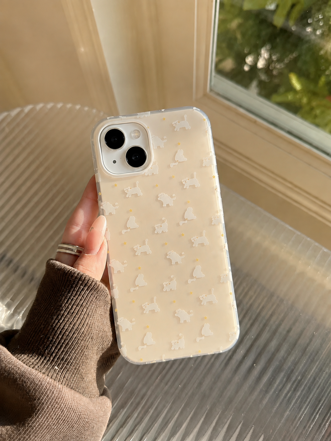 Cute Cat Matte Finish Designer Case for iPhone 15 (Light Yellow)