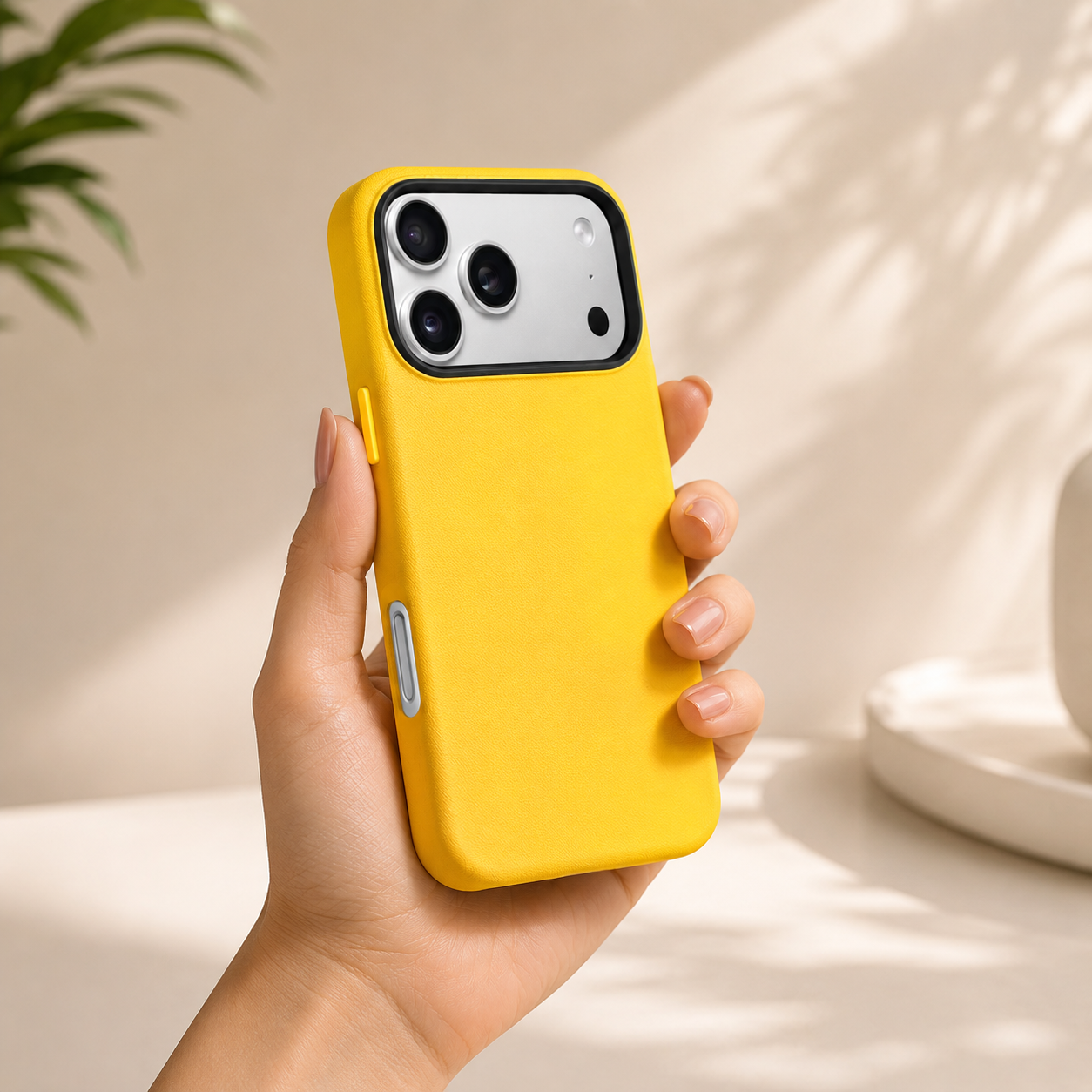 KZDOO MAG NOBLE PU Leather Case For iPhone 17 Pro (Yellow)