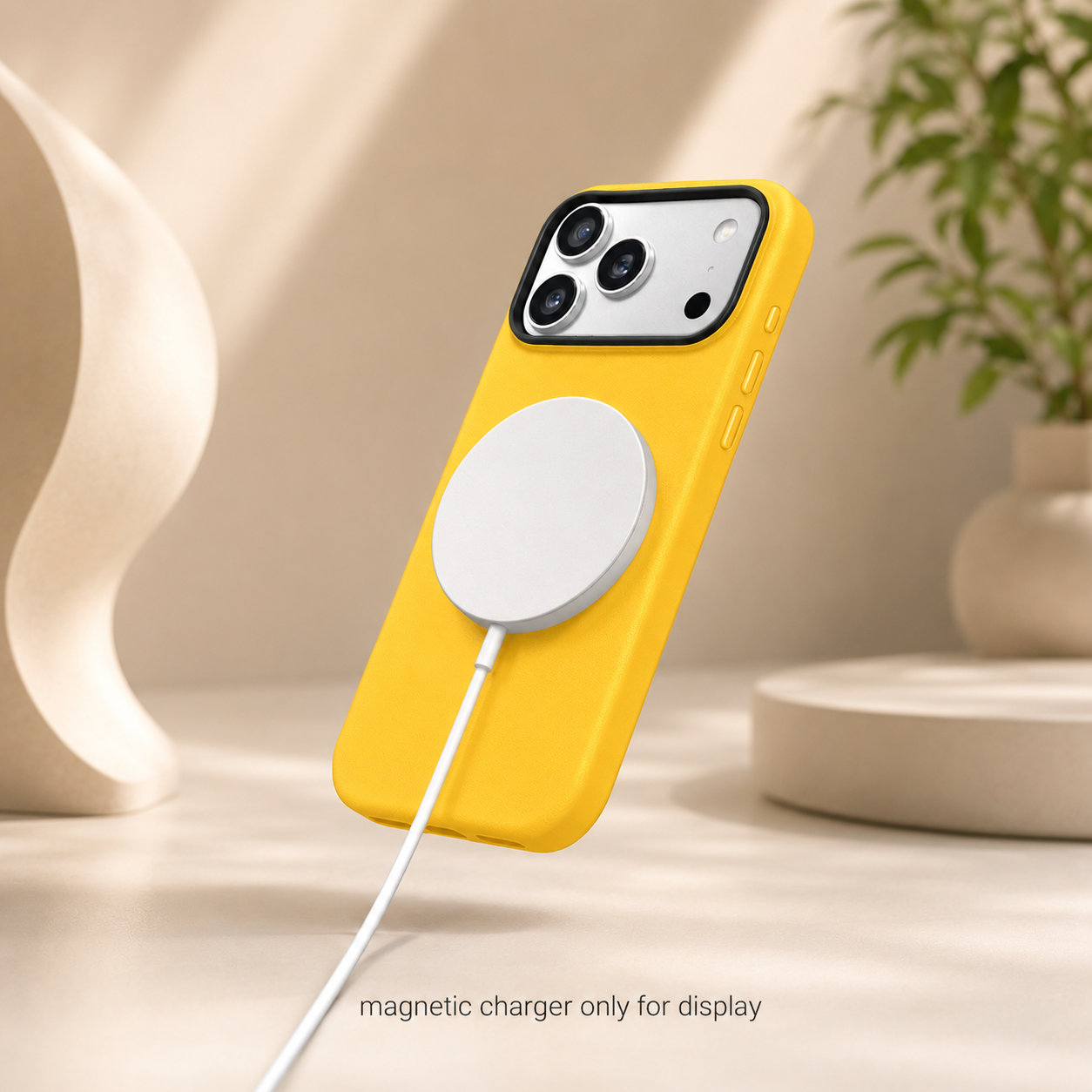 KZDOO MAG NOBLE PU Leather Case For iPhone 17 Pro (Yellow)