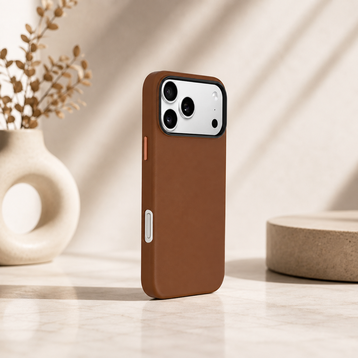 KZDOO MAG NOBLE PU Leather Case For iPhone 17 Pro Max / 18 Pro Max (Tan Brown)