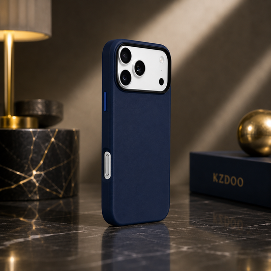 KZDOO MAG NOBLE PU Leather Case For iPhone 17 Pro Max / 18 Pro Max (Dark Blue) (Code:4840)