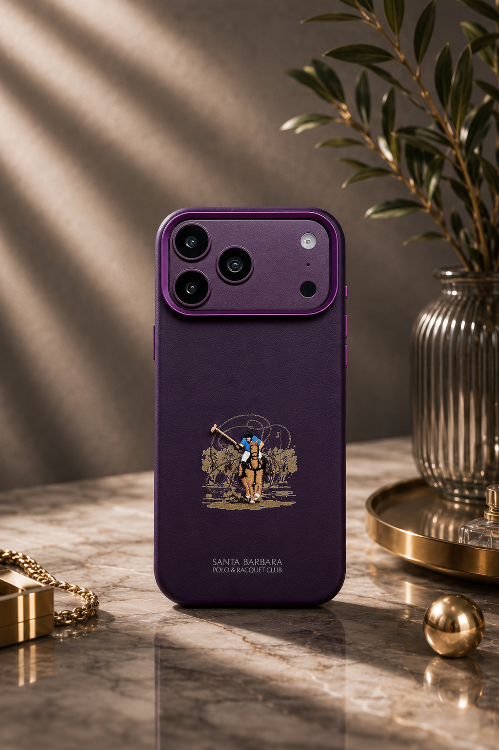 Santa Barbara Polo LAUREL Series Case For iPhone 17 Pro Max / 18 Pro Max (Burgundy) (Code:5244)