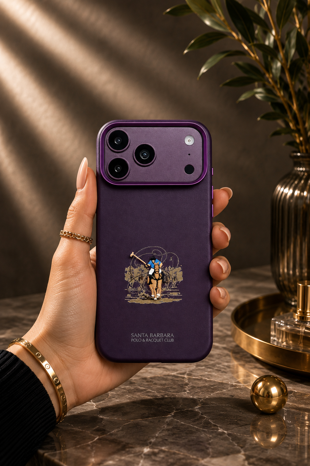 Santa Barbara Polo LAUREL Series Case For iPhone 17 Pro Max / 18 Pro Max (Burgundy) (Code:5244)