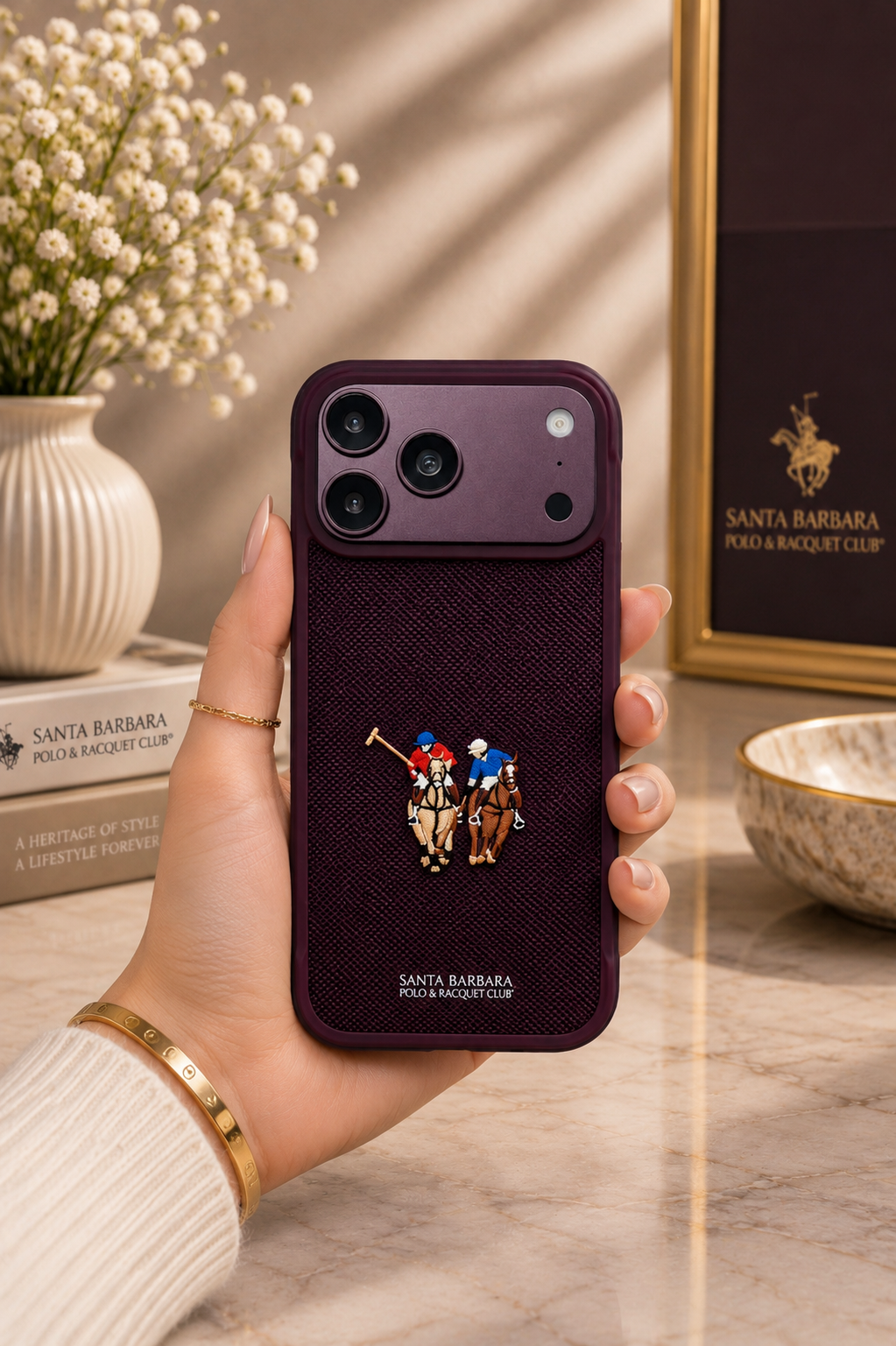 Santa Barbara Polo MYRTLE Series Case For iPhone 17 Pro / 18 Pro (Burgundy)