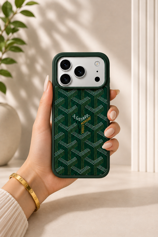 Branded PU Leather Case for iPhone 17 Pro Max / 18 Pro Max (Green)