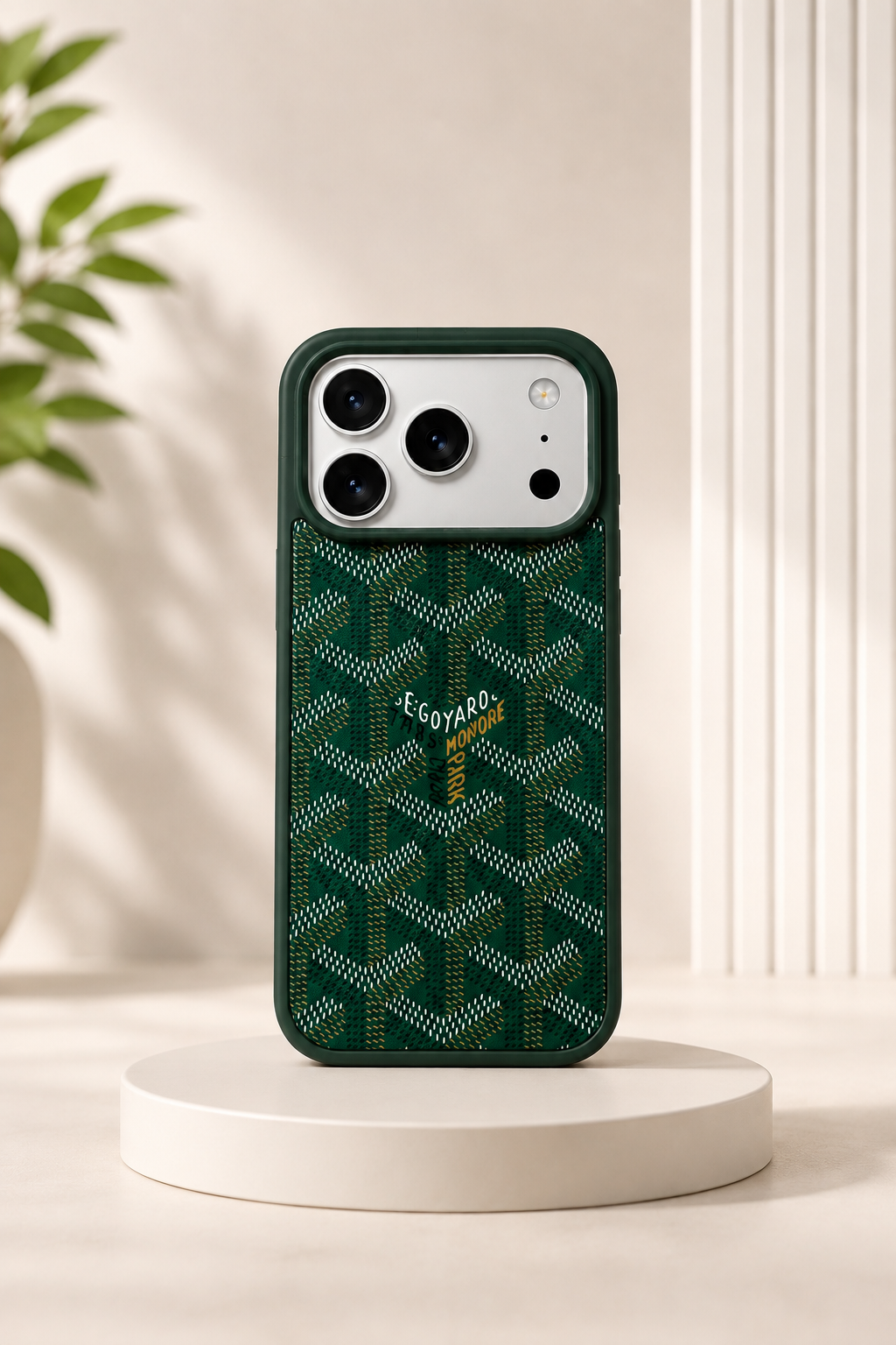 Branded PU Leather Case for iPhone 17 Pro Max / 18 Pro Max (Green)