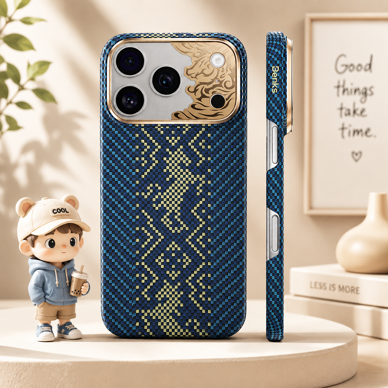 BENKS Knight Air Blue Case built with Kevlar® for iPhone 17 Pro Max / 18 Pro Max (Blue)