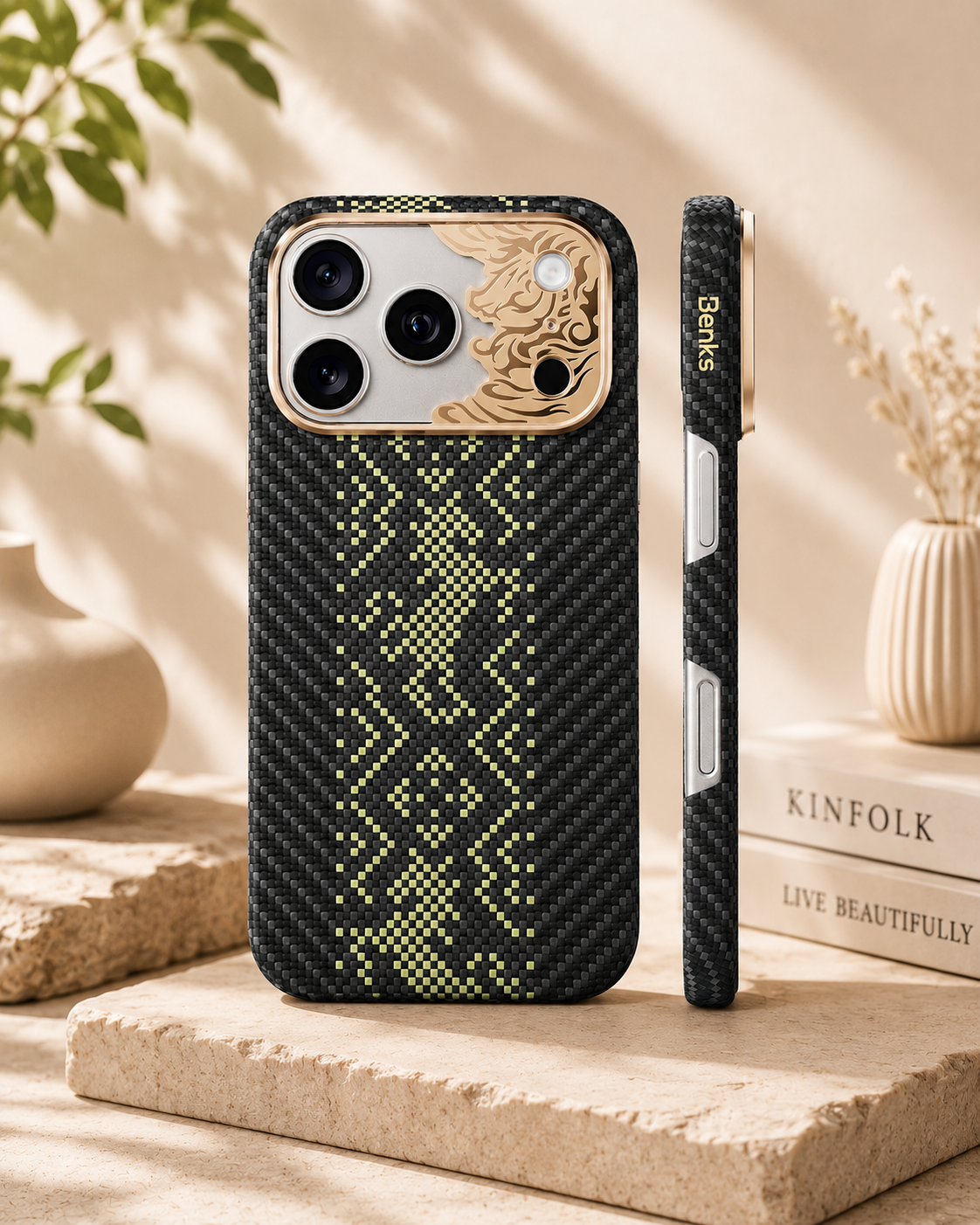 BENKS Knight Air Black Case built with Kevlar® for iPhone 17 Pro Max / 18 Pro Max (BLACK)