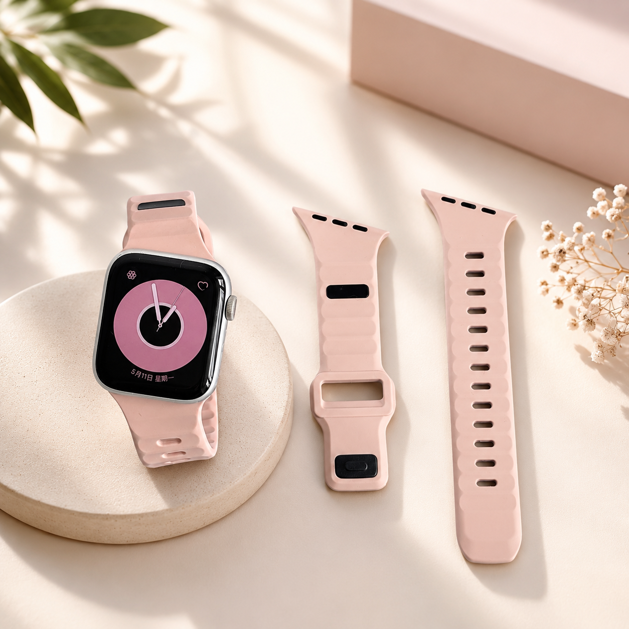 New Style Silicon Watch Band 38/40/41/42 mm (Rose Beige)
