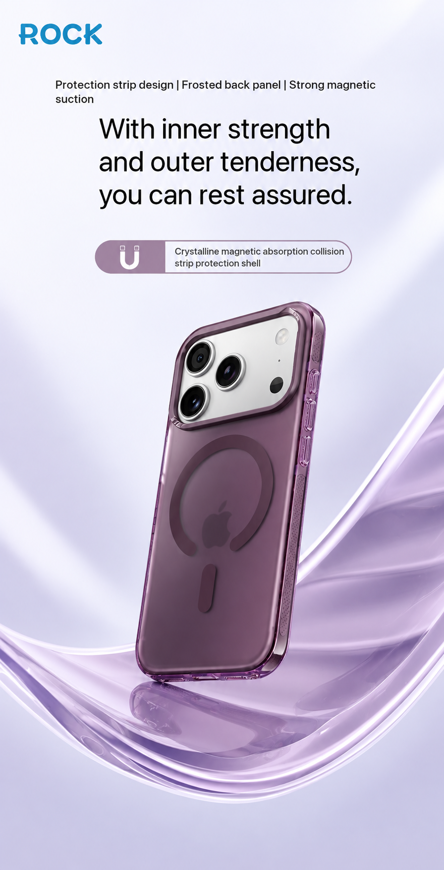 Rock Crystal Classic Series Case For iPhone 17 Pro /18 Pro (Dark Cherry) (Code:4979)