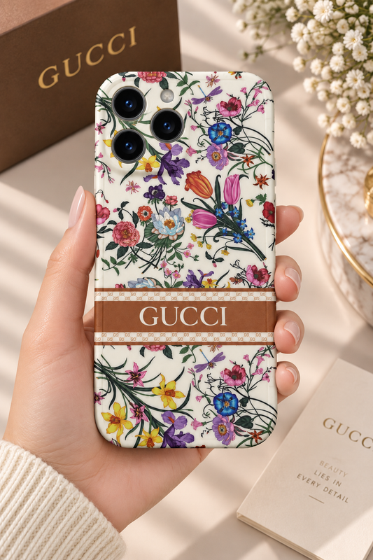 Floral Gucci Designer Case For iPhone 14 Pro Max (Multicolour)