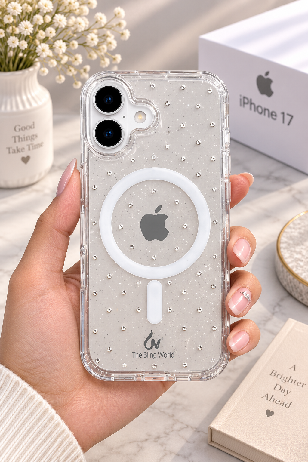 Swarovski Bling World Transparent MagSafe Stone Case for iPhone 17 (Clear)