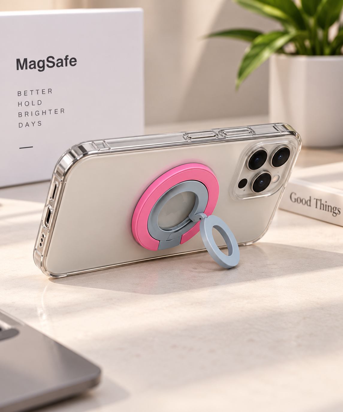 Multipurpose Magnetic MagSafe Ring Stand (Blue/Pink)