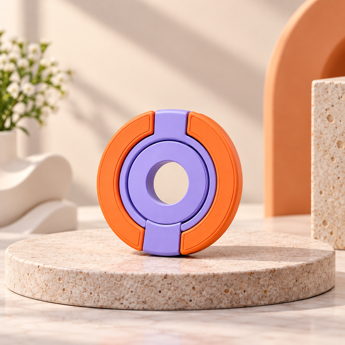 Multipurpose Magnetic MagSafe Ring Stand (Purple/Orange)