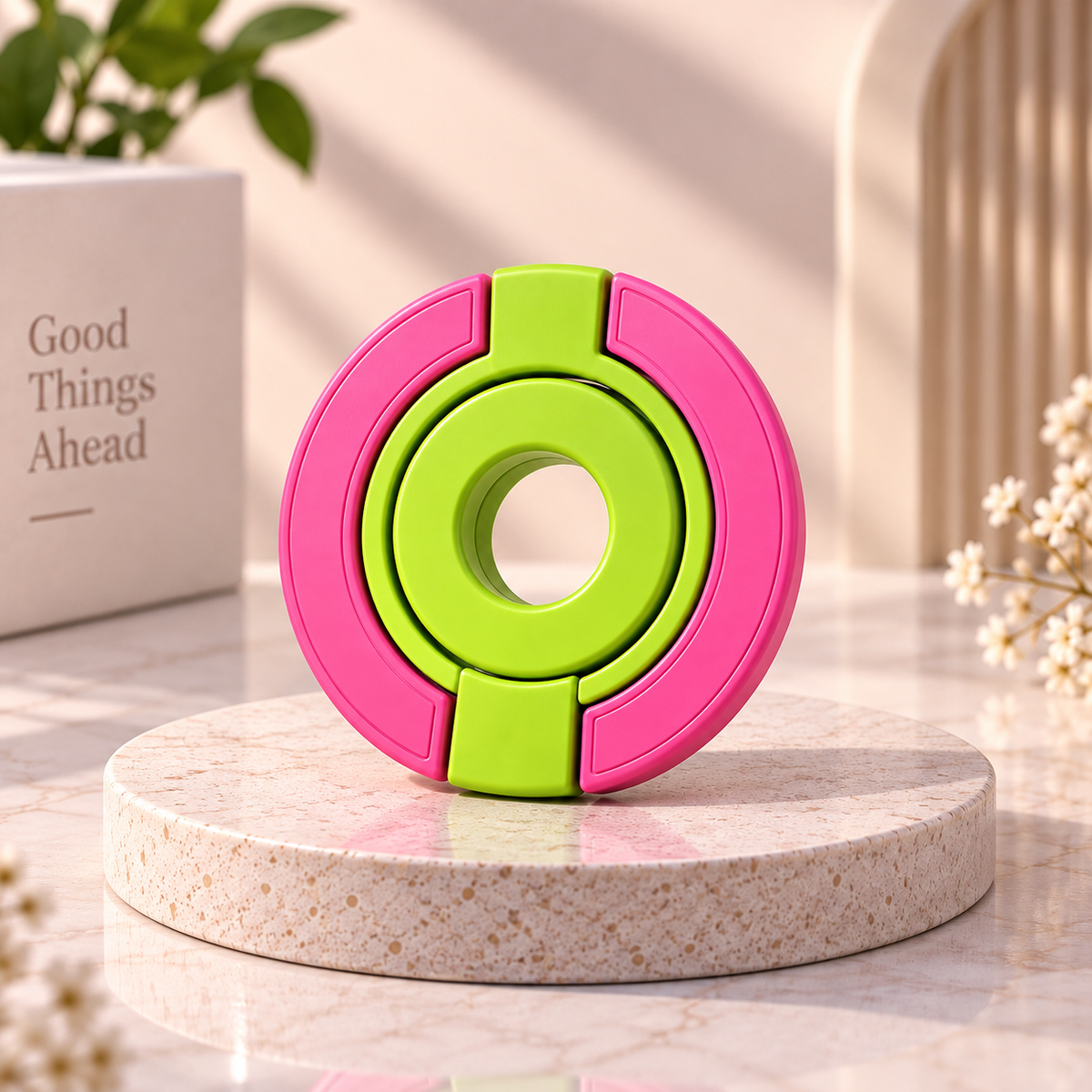 Multipurpose Magnetic MagSafe Ring Stand (Green/Pink)