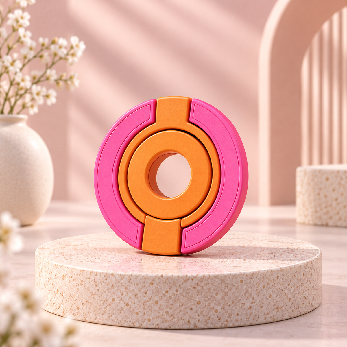Multipurpose Magnetic MagSafe Ring Stand (Orange/Pink)