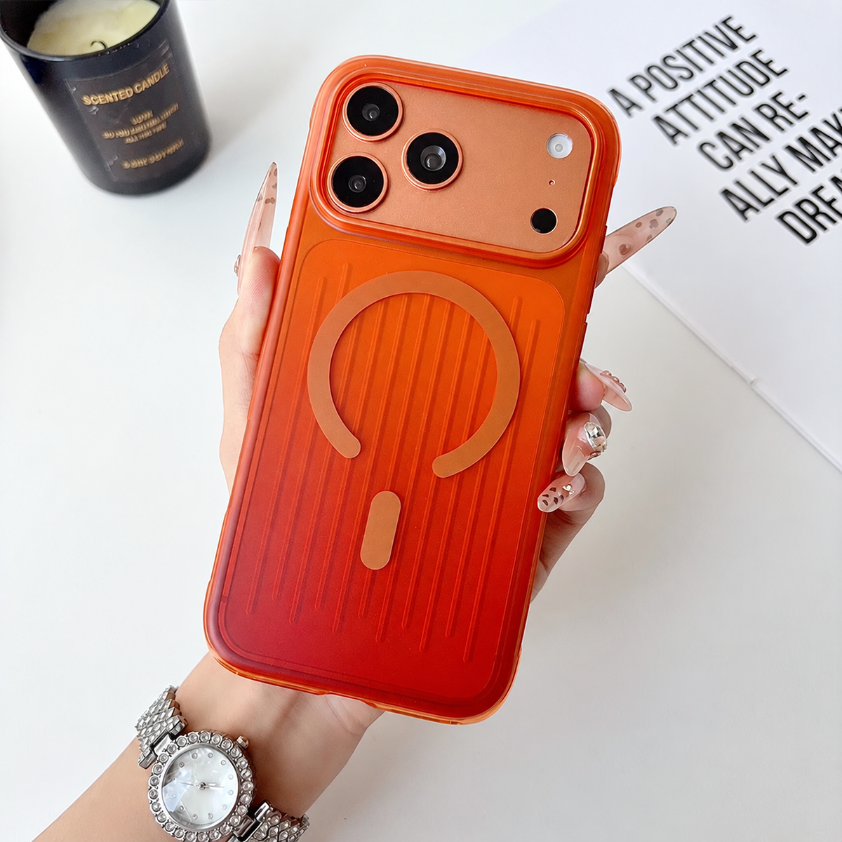 Dual Colour Matte Finish MagSafe Case for iPhone 17 Pro / 18 Pro (Orange)