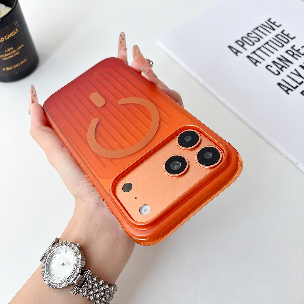 Dual Colour Matte Finish MagSafe Case for iPhone 17 Pro / 18 Pro (Orange)