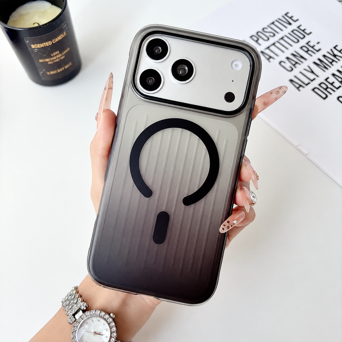 Dual Colour Matte Finish MagSafe Case for iPhone 17 Pro Max / 18 Pro Max (Black)