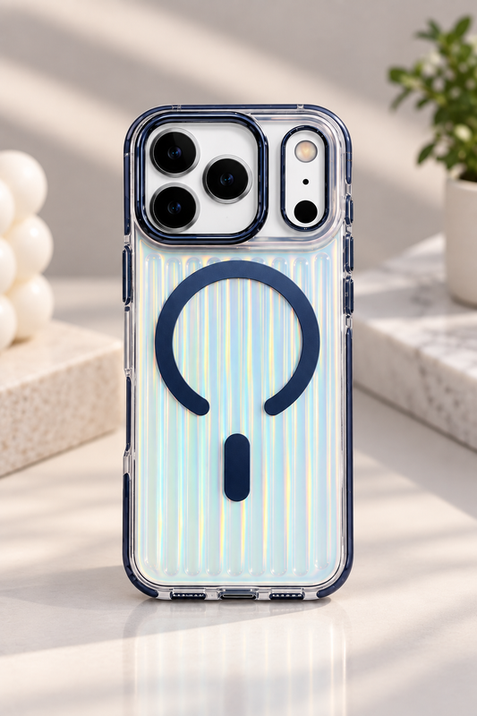 Glossy Aurora Reflection MagSafe Case For iPhone 17 Pro Max / 18 Pro Max (Dark Grey) (Code:5030)