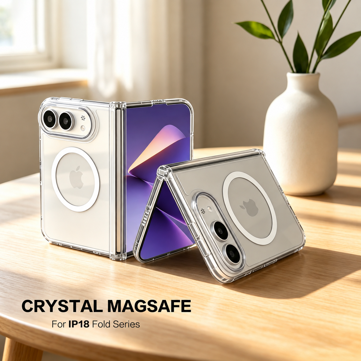 Crystal Clear MagSafe Case For iPhone 18 Duo (Clear) (Code:5067)