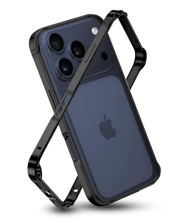 Metallic Bumper Case For iPhone 17 Pro Max / 18 Pro Max (Black) (Code:5043)