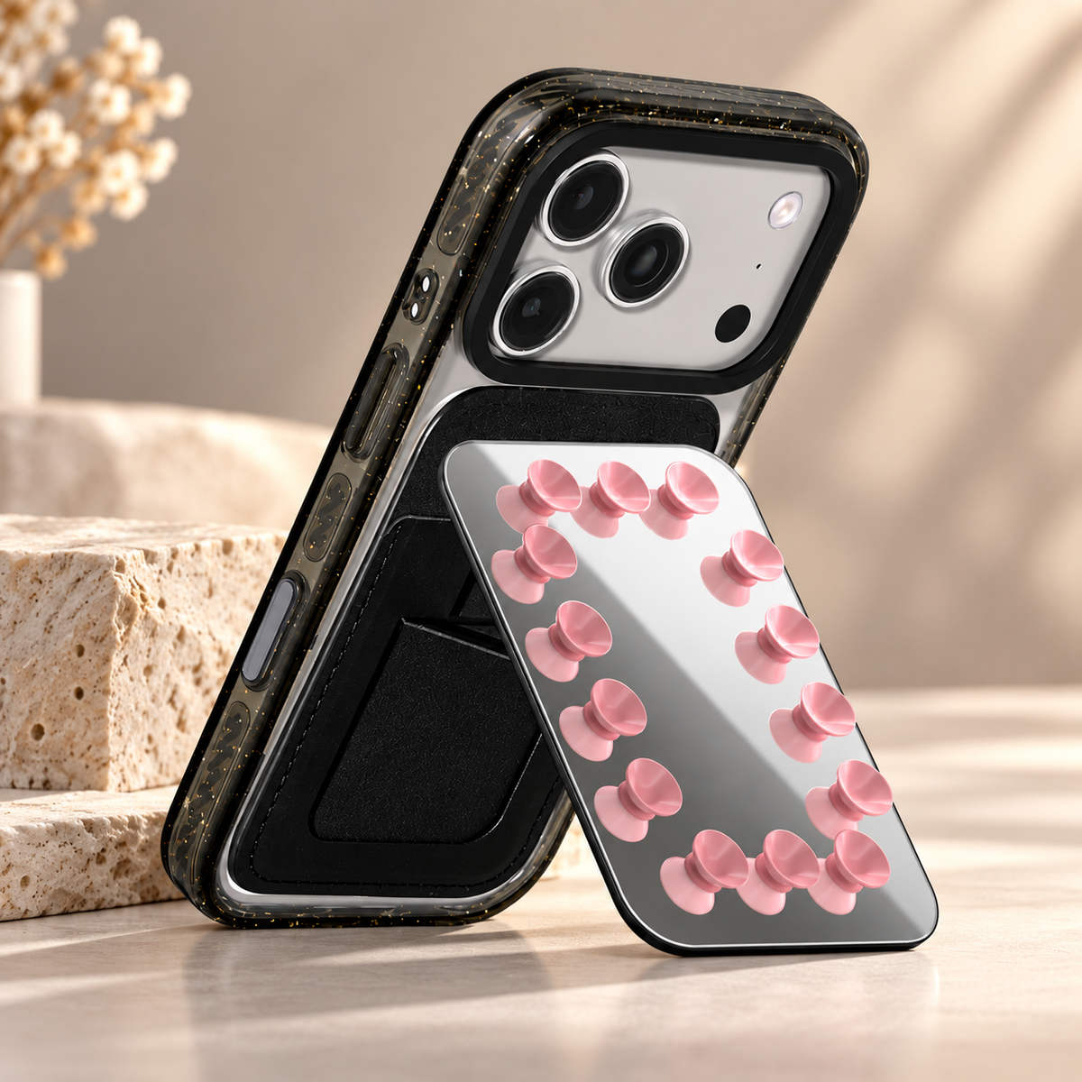 Snappy Snap And Stick Card Holder Stand (Mirror Pink) (Code:5094)