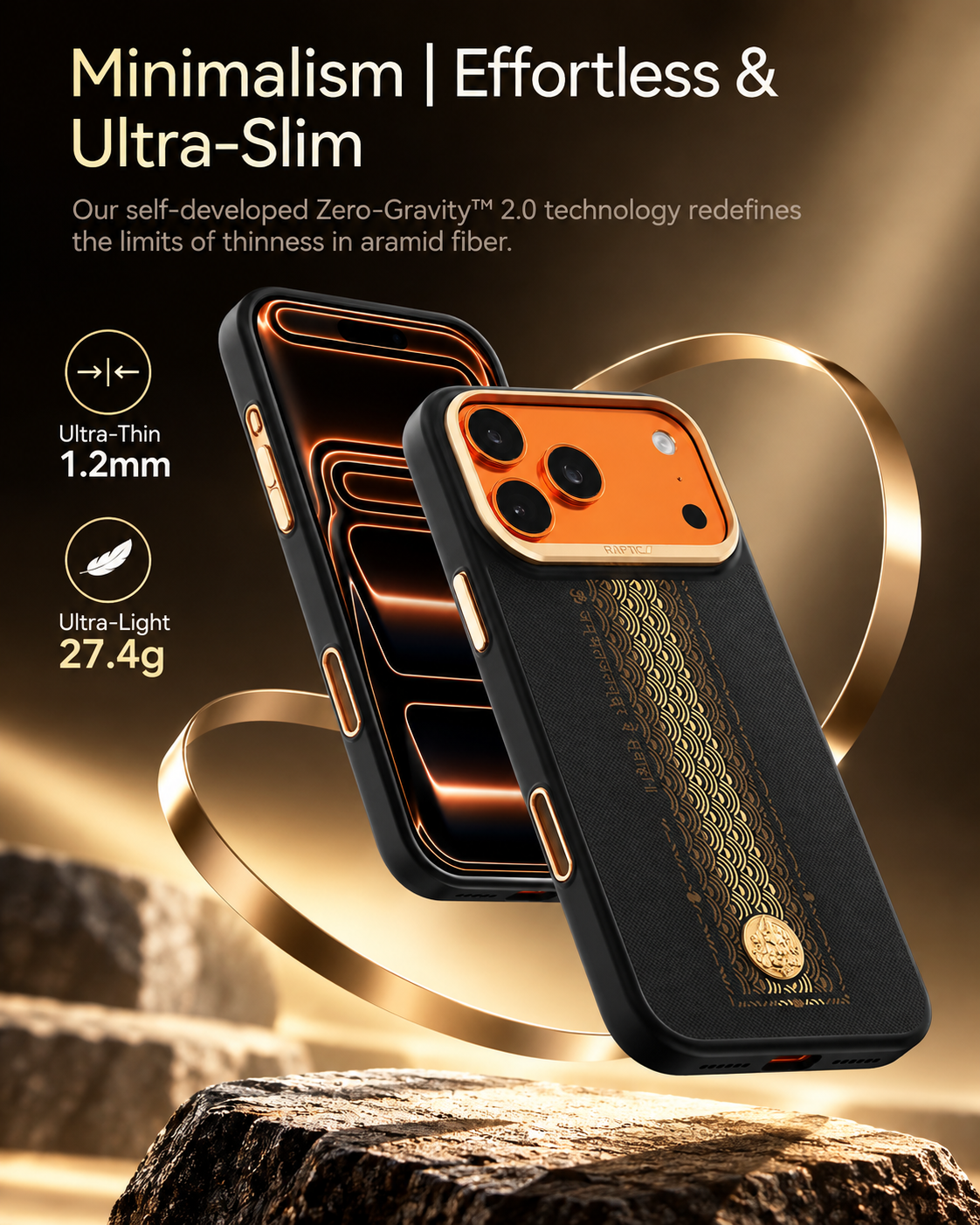 Raptic Aramid Dual Fortune Case For iPhone 17 Pro / 18 Pro (Black) (Code:5110)