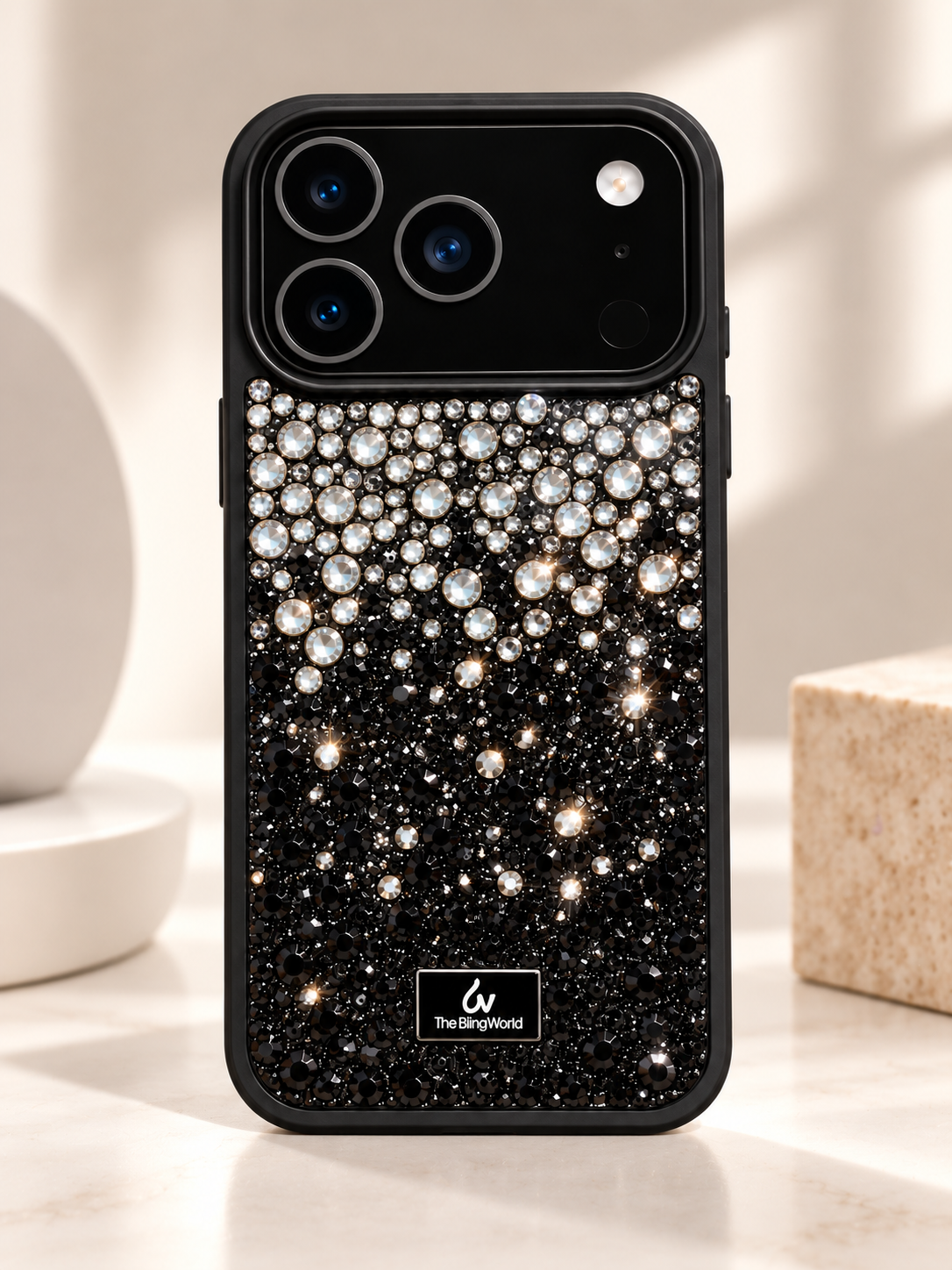Swarovski Bling World Gradient Rhinestone Case For iPhone 17 Pro / 18 Pro (Black) (Code:4025)