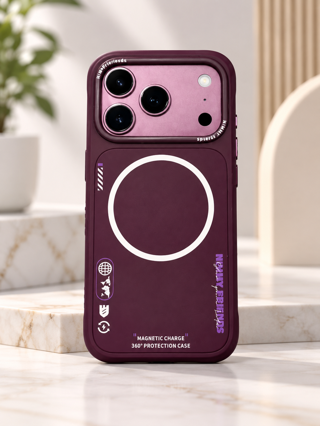 Nimmy Designer Case For iPhone 17 Pro / 18 Pro (Burgundy) (Code:5099)