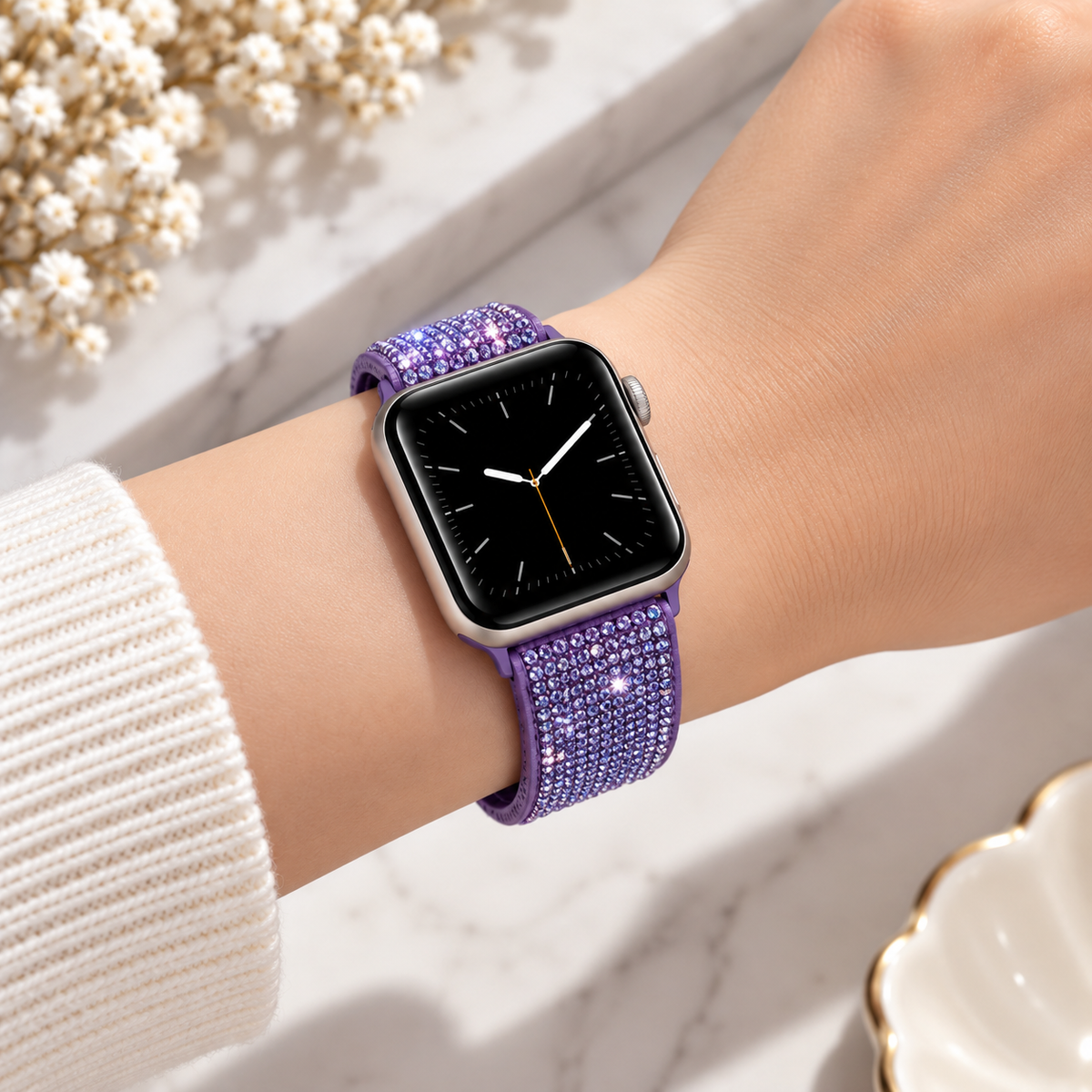Swarovski Glitter Watch Strap For iWatch 38/40/41/42 mm (Purple) (Code:4205)