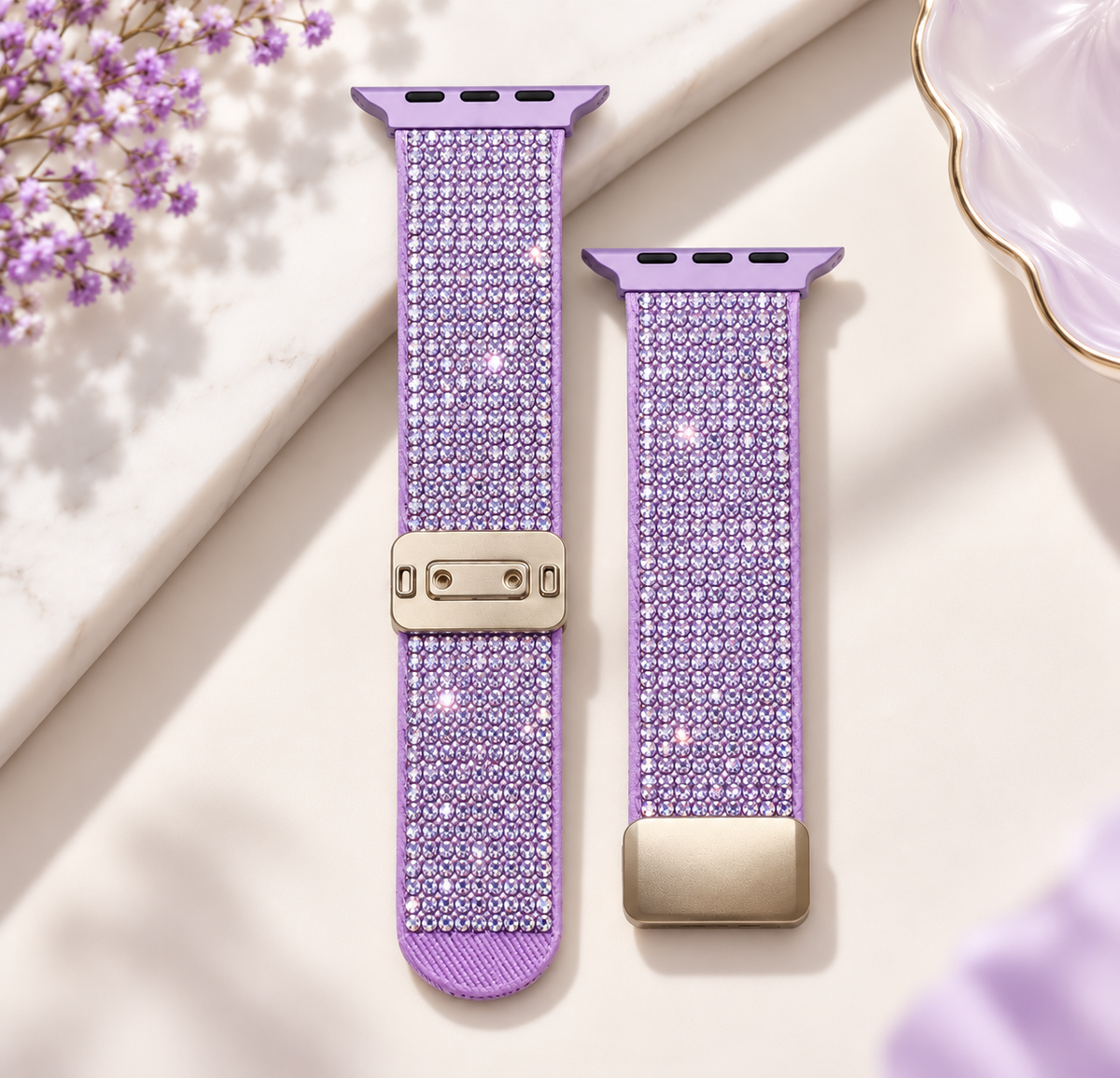 Swarovski Glitter Watch Strap For iWatch 38/40/41/42 mm (Purple) (Code:4205)