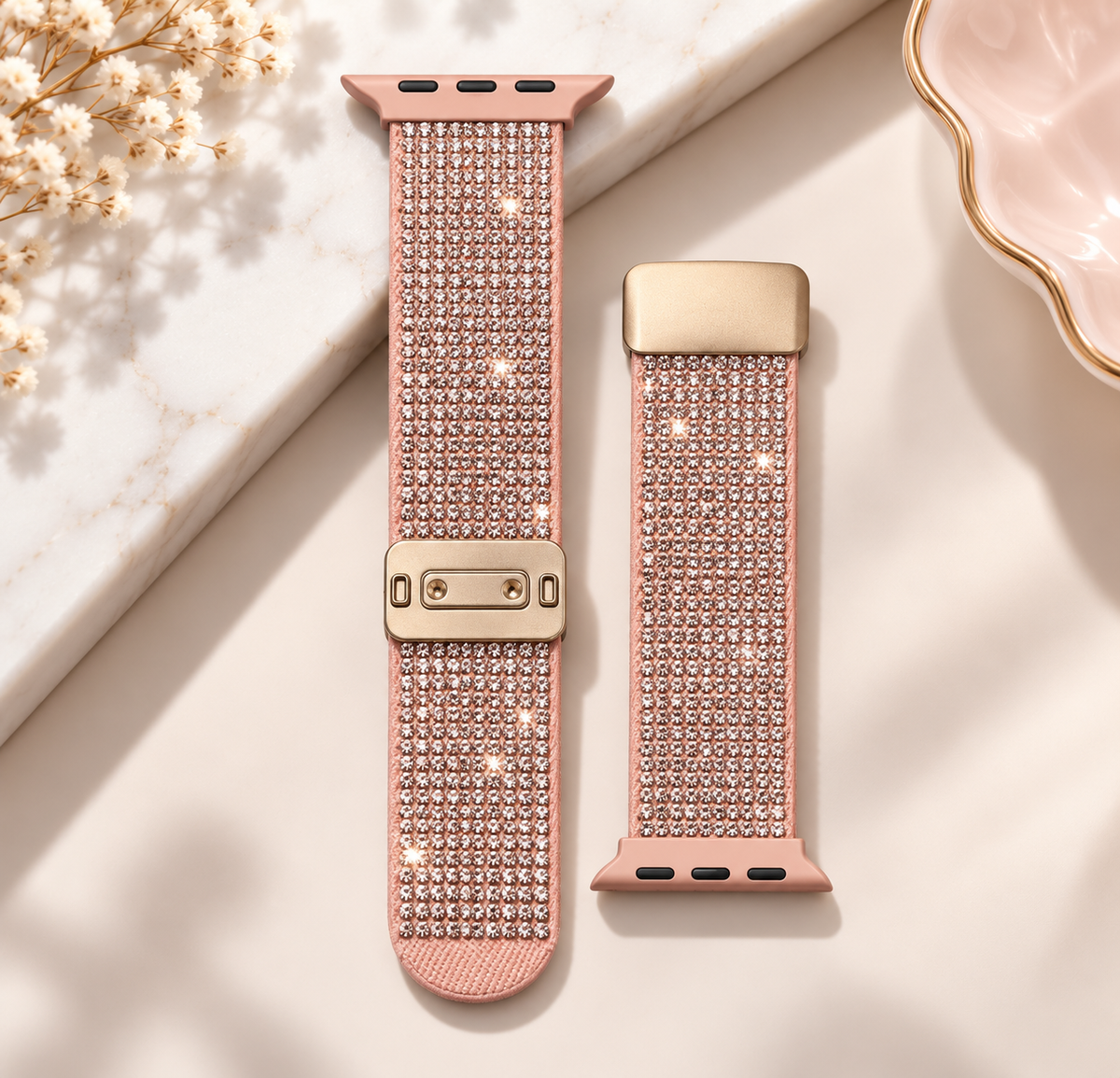 Swarovski Glitter Watch Strap For iWatch 38/40/41/42 mm (Pink) (Code:4208)